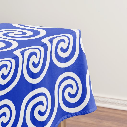 Griechisch Meander Key Waves Muster blau Tischdecke (Beispiel)