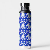 Griechisch Meander Key Waves Muster blau Trinkflasche (Links)