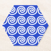 Griechisch Meander Key Waves Muster blau Untersetzer (Vorderseite)