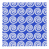Griechisch Meander Key Waves Muster blau Würfel (Vorderseite)