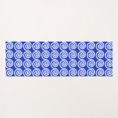 Griechisch Meander Key Waves Muster blau Yogamatte (Rückseite (Horizontal))