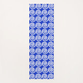 Griechisch Meander Key Waves Muster blau Yogamatte (Vorderseite)