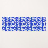 Griechisch Meander Key Waves Muster blau Yogamatte (Vorderseite (Horizontal))