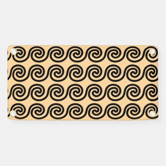 Griechisch Meander Key Waves Muster Brown Banner (Horizontal)