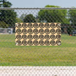 Griechisch Meander Key Waves Muster Brown Banner