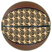 Griechisch Meander Key Waves Muster Brown Basketball (Vorderseite)