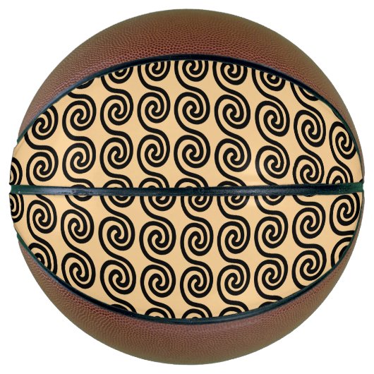 Griechisch Meander Key Waves Muster Brown Basketball (Vorderseite)