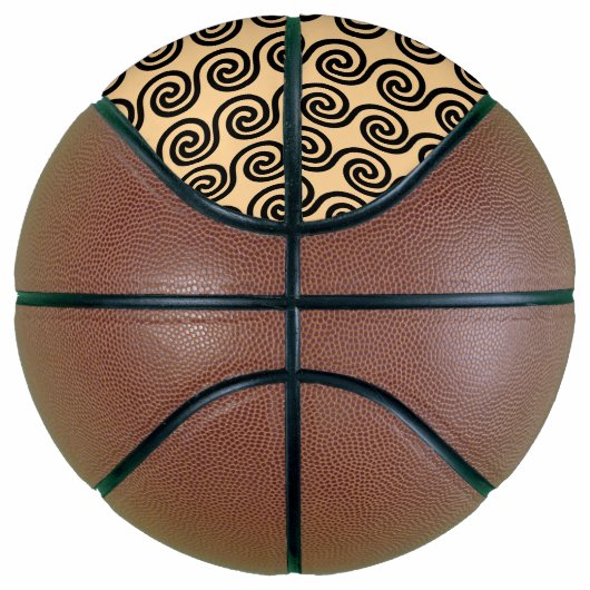 Griechisch Meander Key Waves Muster Brown Basketball (Rechts)