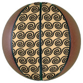 Griechisch Meander Key Waves Muster Brown Basketball (Vertikal)