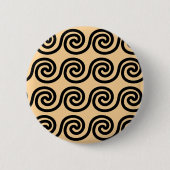 Griechisch Meander Key Waves Muster Brown Button (Vorderseite)