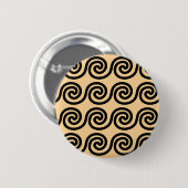 Griechisch Meander Key Waves Muster Brown Button (Vorne & Hinten)