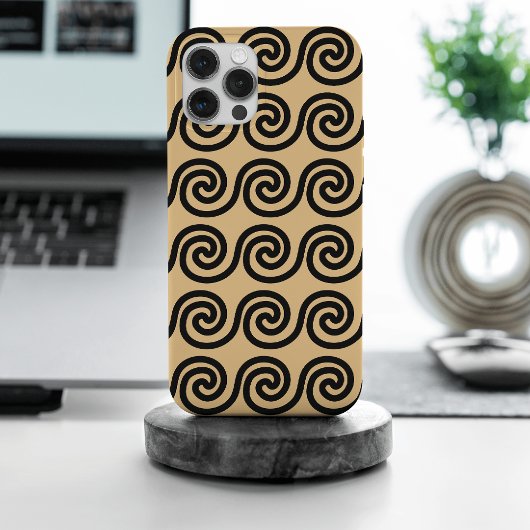 Griechisch Meander Key Waves Muster Brown Case-Mate iPhone Hülle