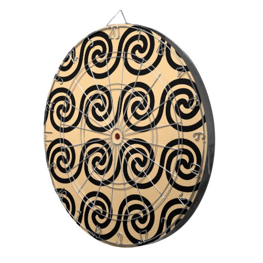 Griechisch Meander Key Waves Muster Brown Dartscheibe (Vorderseite rechts)