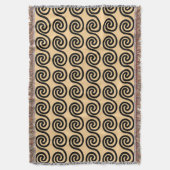 Griechisch Meander Key Waves Muster Brown Decke (Vorderseite Vertikal)