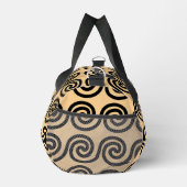 Griechisch Meander Key Waves Muster Brown Duffle Bag (Rechts)