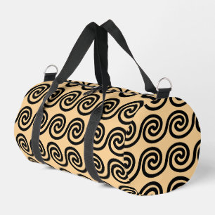 Griechisch Meander Key Waves Muster Brown Duffle Bag