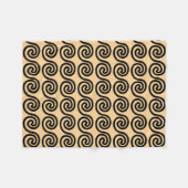 Griechisch Meander Key Waves Muster Brown Fleecedecke (Vorderseite (Horizontal))