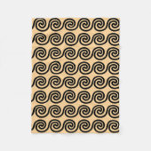 Griechisch Meander Key Waves Muster Brown Fleecedecke (Vorderseite)