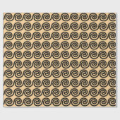 Griechisch Meander Key Waves Muster Brown Geschenkpapier (Flach)