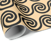 Griechisch Meander Key Waves Muster Brown Geschenkpapier (Rolleneckpunkt)