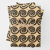 Griechisch Meander Key Waves Muster Brown Geschenkpapier Set (Beispiel)