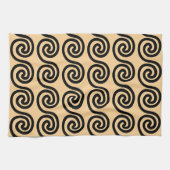 Griechisch Meander Key Waves Muster Brown Geschirrtuch (Horizontal)
