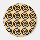 Griechisch Meander Key Waves Muster Brown Magnet (Vorne)