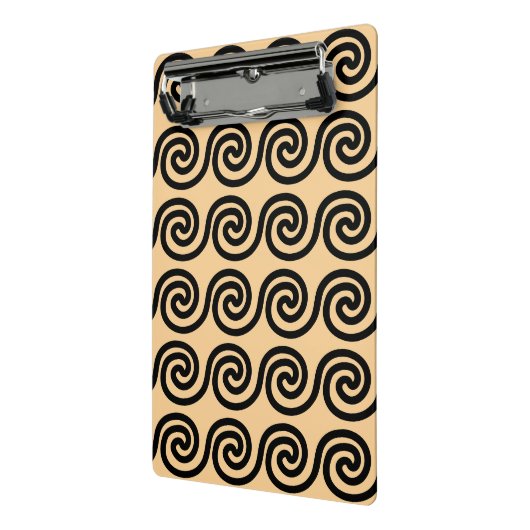 Griechisch Meander Key Waves Muster Brown Mini Klemmbrett (Gewinkelt2)