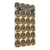 Griechisch Meander Key Waves Muster Brown Mini Klemmbrett (Schrägansicht)