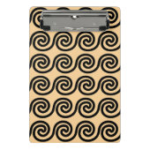 Griechisch Meander Key Waves Muster Brown Mini Klemmbrett (Vorderseite)