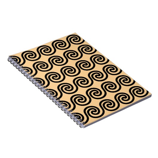 Griechisch Meander Key Waves Muster Brown Notizblock (Rechte Seite)