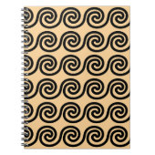Griechisch Meander Key Waves Muster Brown Notizblock (Vorderseite)