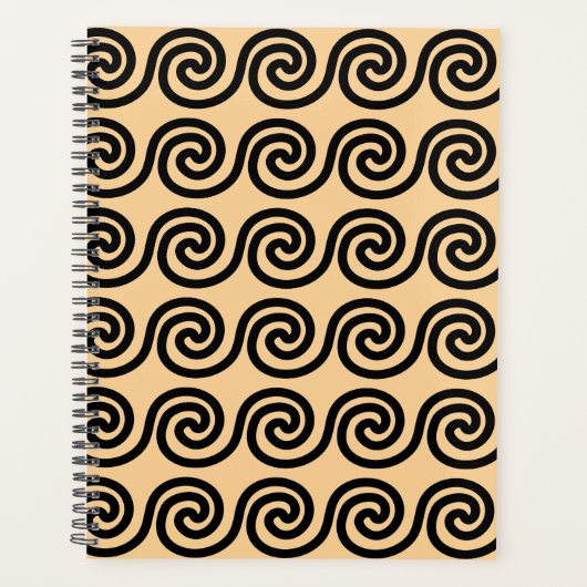 Griechisch Meander Key Waves Muster Brown Planer (Vorderseite)