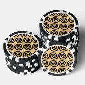 Griechisch Meander Key Waves Muster Brown Pokerchips (Stapel)