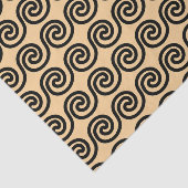 Griechisch Meander Key Waves Muster Brown Seidenpapier (Ausschnitt)