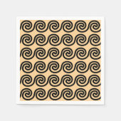 Griechisch Meander Key Waves Muster Brown Serviette (Vorderseite)