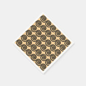 Griechisch Meander Key Waves Muster Brown Serviette (Ecke)