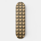 Griechisch Meander Key Waves Muster Brown Skateboard (Vorderseite)