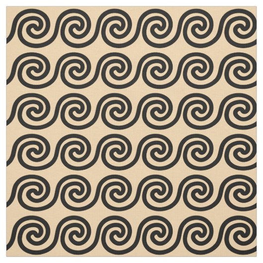 Griechisch Meander Key Waves Muster Brown Stoff (Muster)