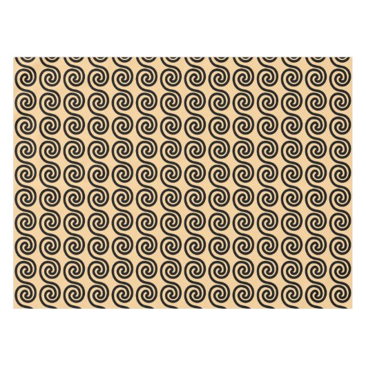 Griechisch Meander Key Waves Muster Brown Tischdecke (Vorderseite (Horizontal))