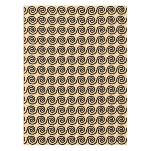 Griechisch Meander Key Waves Muster Brown Tischdecke (Vorderseite)