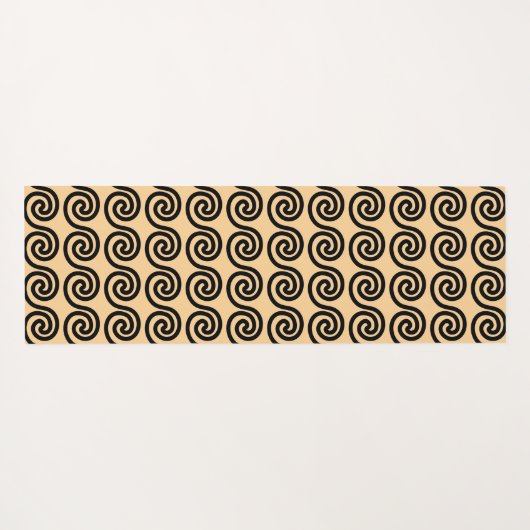 Griechisch Meander Key Waves Muster Brown Yogamatte (Rückseite (Horizontal))