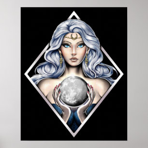 Griechisch Moon Goddess Nyx Poster