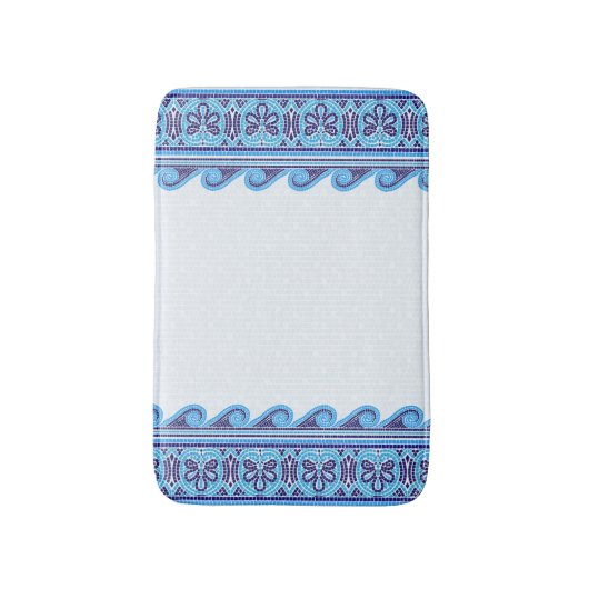 Griechisch-Mosaiksteinschmuck - Blauschattierungen Badematte (Vorderseite Vertikal)