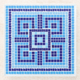 Griechisch-Mosaiksteinschmuck - Blauschattierungen Glasuntersetzer