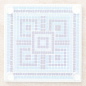 Griechisch-Mosaiksteinschmuck - Blauschattierungen Glasuntersetzer (Rückseite)