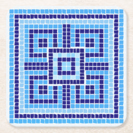 Griechisch-Mosaiksteinschmuck - Blauschattierungen Rechteckiger Pappuntersetzer