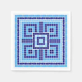 Griechisch-Mosaiksteinschmuck - Blauschattierungen Serviette