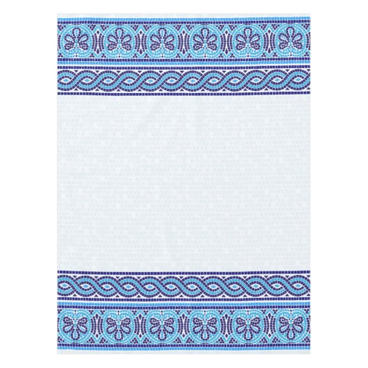 Griechisch-Mosaiksteinschmuck - Blauschattierungen Tischdecke (Vorderseite)