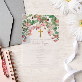 Griechisch-orthodoxe Christening BaptisGirl Pergament Einladungen